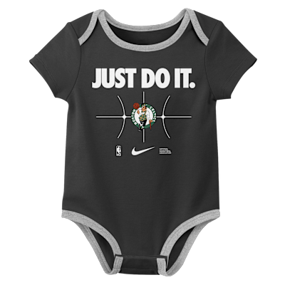 Boston Celtics Just Do It Baby (0-3M) Nike Basketball Bodysuit Set (2-Pack)