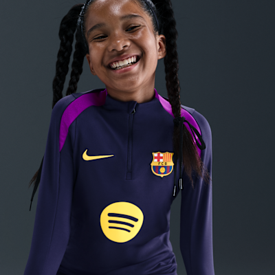 Treningowa koszulka piłkarska dla dużych dzieci Nike Dri-FIT FC Barcelona Strike