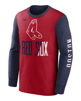 Boston Red Sox MLB Red Cooperstown Logo Tackle Twill Short Sleeve Tee Shirt  By Nike