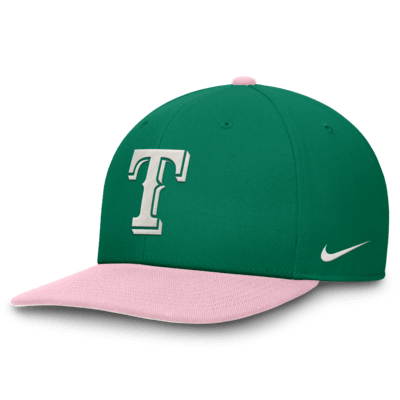 Gorra ajustable Nike Dri-FIT de la MLB para hombre Texas Rangers Malachite Pro