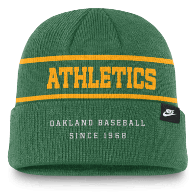 Gorro con dobladillo Nike de la MLB para hombre Oakland Athletics Rewind Terra