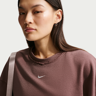 Sudadera de cuello redondo de French Terry oversized para mujer Nike Sportswear Chill Terry