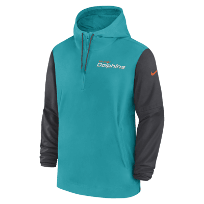 Miami Dolphins Sideline Pre-Game Player Men's Nike NFL 1/2-Zip Hooded Jacket