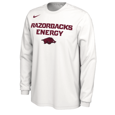 Playera de manga larga universitaria Nike para hombre Arkansas