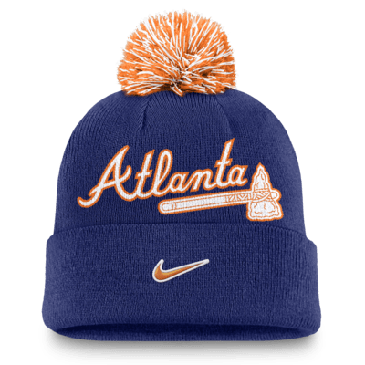 Atlanta Braves Peak Men's Nike MLB Cuffed Pom Beanie