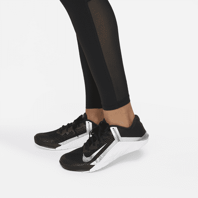 Nike Pro Women's Mid-Rise Mesh-Paneled Leggings