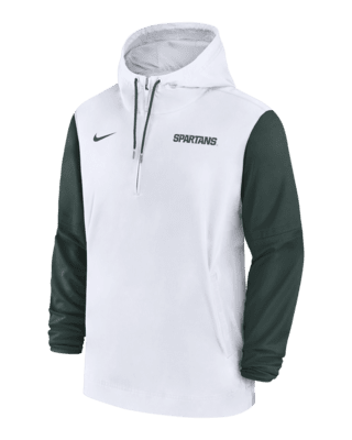 Мужская куртка Michigan State Spartans Sideline Pre-Game Player Nike College 1/2-Zip Hooded