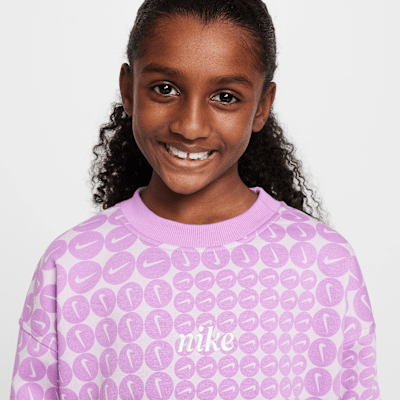 Nike Sportswear Club Fleece Big Kids' (Girls') Oversized Crew-Neck Sweatshirt