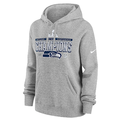 Seattle Seahawks 2026 NFC Champions Trophy Collection Club Women's Nike NFL Pullover Hoodie