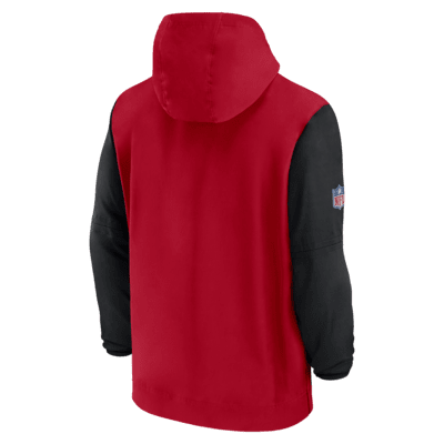 San Francisco 49ers Sideline Pre-Game Player Men's Nike NFL 1/2-Zip Hooded Jacket