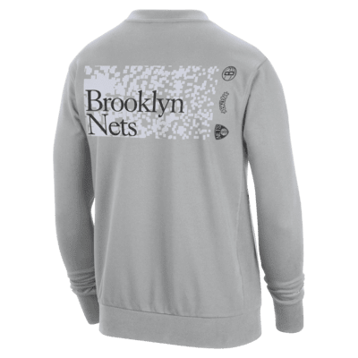 Brooklyn Nets Standard Issue Nike NBA-sweatshirt met ronde hals en Dri-FIT voor heren