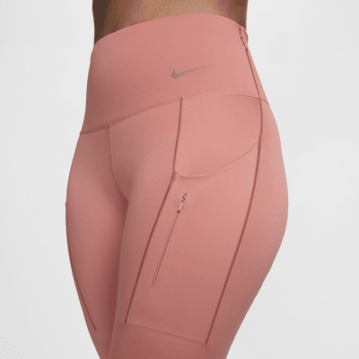 Leggings de tiro alto de 7/8 de sujeción firme con bolsillos para mujer Nike Go