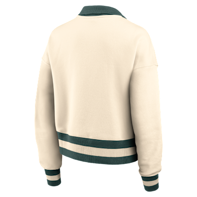 Michigan State Legacy Women's Nike College Cropped 1/4-Zip Crew