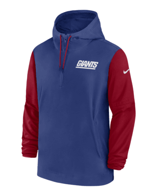 Мужская куртка New York Giants Sideline Pre-Game Player Nike NFL 1/2-Zip Hooded