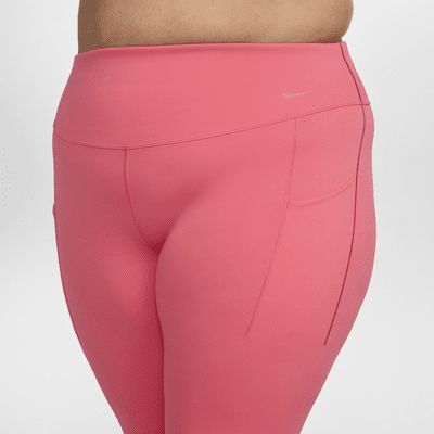 Leggings 7/8 de tiro alto y sujeción media con bolsillos para mujer (talla grande) Nike Universa