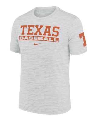 Мужская футболка Texas Longhorns Velocity Baseball Wordmark Stack Nike Dri-FIT College