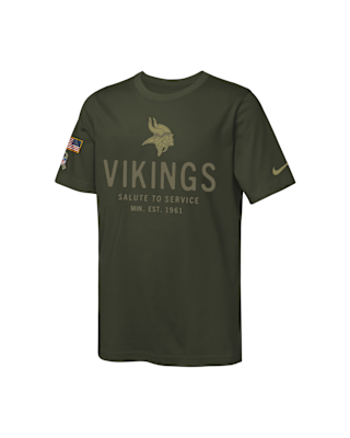 Детская футболка Minnesota Vikings Salute to Service Sideline Big Kids’ Nike Dri-FIT NFL