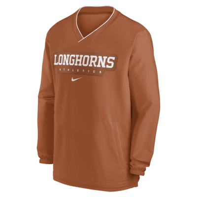 Rompevientos de manga larga universitario Nike para hombre Texas Longhorns Sideline