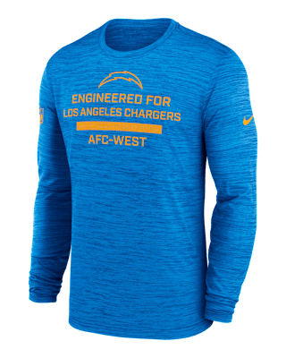 Мужская футболка Los Angeles Chargers Sideline Team Issue Velocity Nike Dri-FIT NFL Long-Sleeve