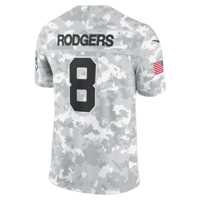 Jersey Nike Dri-FIT de la NFL Limited para hombre Aaron Rodgers New York Jets Salute to Service