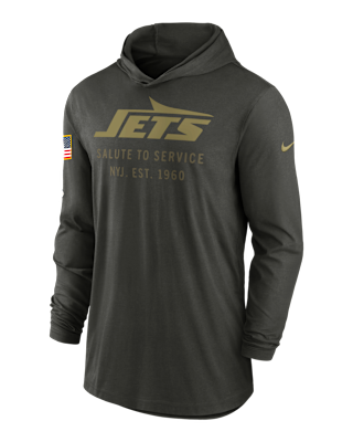 Мужские  New York Jets Salute to Service Sideline Men’s Nike Dri-FIT NFL Long-Sleeve Hooded Top