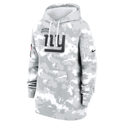 Sudadera con gorro sin cierre Nike de la NFL para mujer New York Giants Salute to Service Primary Edge Club