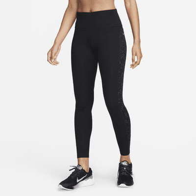 Nike Womens 7/8 Essential Mid Rise Leggings Black | White Large