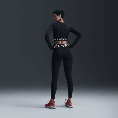 Haut court à manches longues Dri-FIT Nike Pro pour femme