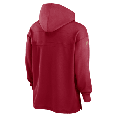 Nike Women's Sideline Club (NFL San Francisco 49ers) Pullover Hoodie in Red, Size: Medium | 00MW6DL73-E7V