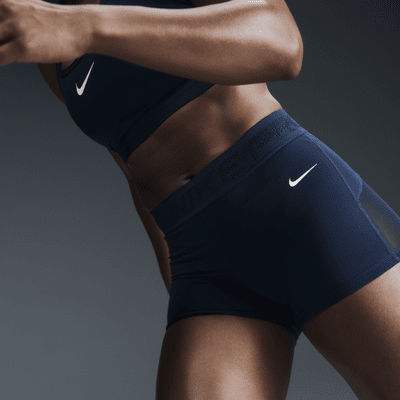 Shorts con paneles de malla de tiro medio de 8 cm para mujer Nike Pro