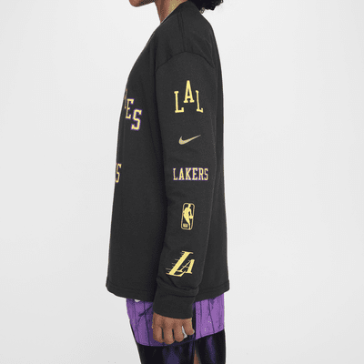 Los Angeles Lakers 2023/24 City Edition Older Kids' (Boys') Nike NBA Max90 Long-Sleeve T-Shirt