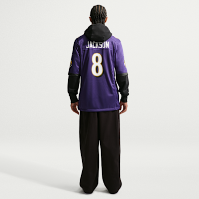 Jersey de juego Nike para hombre Lamar Jackson Baltimore Ravens