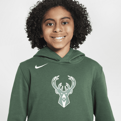 Milwaukee Bucks Club Older Kids' Nike NBA Fleece Pullover Hoodie