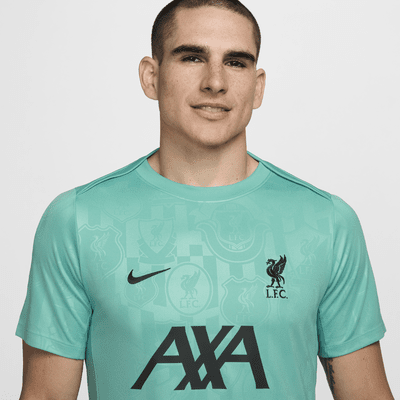 Haut de foot à manches courtes d'avant-match Nike Dri-FIT Liverpool FC Academy Pro pour homme