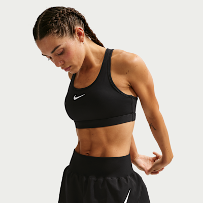 Shorts de correr Dri-FIT de tiro medio con forro de ropa interior para mujer Nike Tempo Flow Swoosh