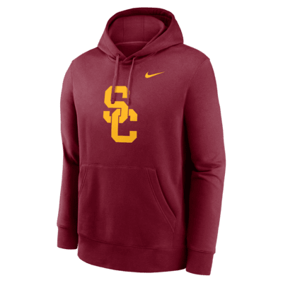 USC Trojans Primetime Evergreen Club Primary Logo Men's Nike College Pullover Hoodie