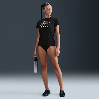 Playera de manga corta para mujer Nike Swim Swoosh Hydroguard