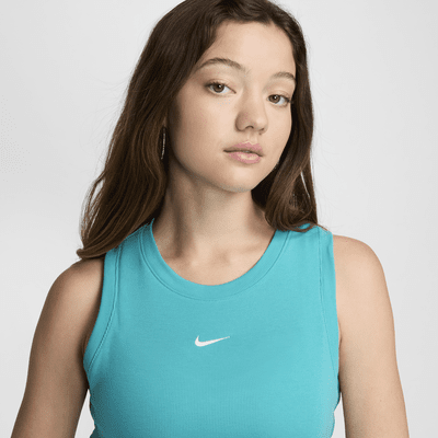 Camiseta de tirantes de tela de canalé pequeña ajustada cropped para mujer Nike Sportswear Chill Knit