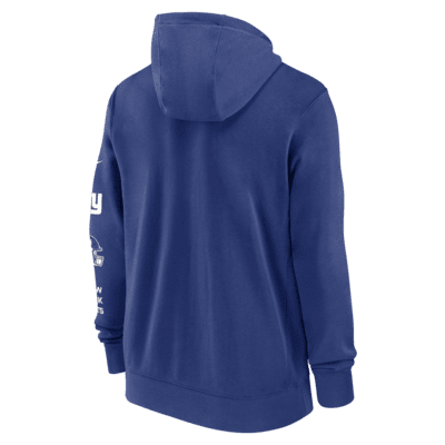 Sudadera con gorro Nike de la NFL de cierre completo para hombre New York Giants Club