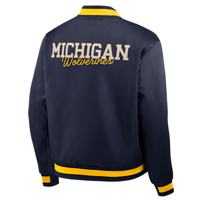 Michigan Legacy Men's Nike College Full-Snap Bomber Jacket