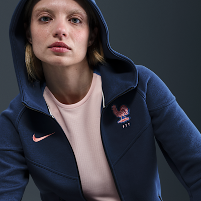 FFF Tech Windrunner Nike Soccer hosszú cipzáras, kapucnis női polárpulóver