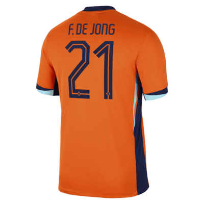 Jersey de fútbol Nike Dri-FIT de la selección nacional de Países Bajos local 2024 Stadium Frenkie de Jong para hombre