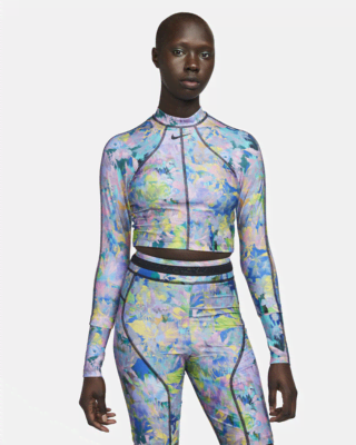 Женские  Nike Fusion Long-Sleeve Hydroguard Crop Swim Top