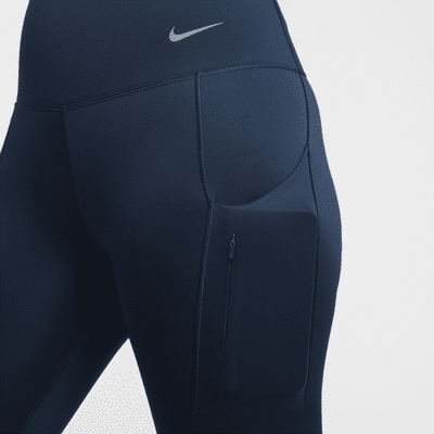 Dámské 7/8 legíny Nike Go s vysokým pasem, pevnou oporou a kapsami