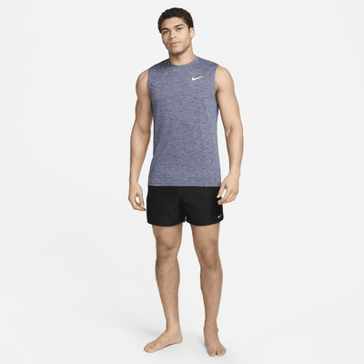 Camiseta Hydroguard de natación sin mangas de tela jaspeada para hombre Nike