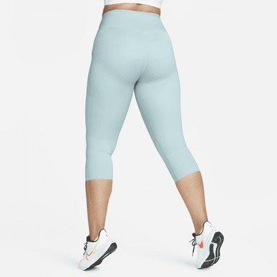 Leggings cropped de tiro alto y sujeción firme con bolsillos para mujer Nike Go