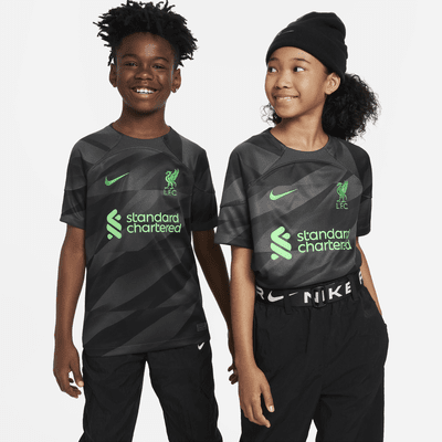 Liverpool FC 2023/24 Stadium Goalkeeper Big Kids' Nike Dri-FIT Short-Sleeve  Soccer Jersey.