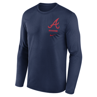 Atlanta Braves 2-Hit Legend Men's Nike Dri-FIT MLB Long-Sleeve T-Shirt from Nike - $55