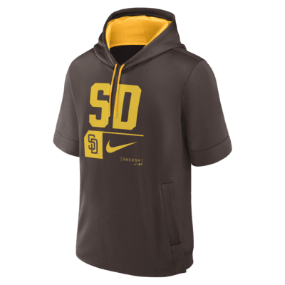 Sudadera con gorro de manga corta Nike de la MLB para hombre San Diego Padres Tri Code Lockup