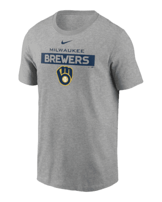 NEW Nike Milwaukee Brewers Baseball Club MEN'S Pitch Black T-Shirt MLB SMALL